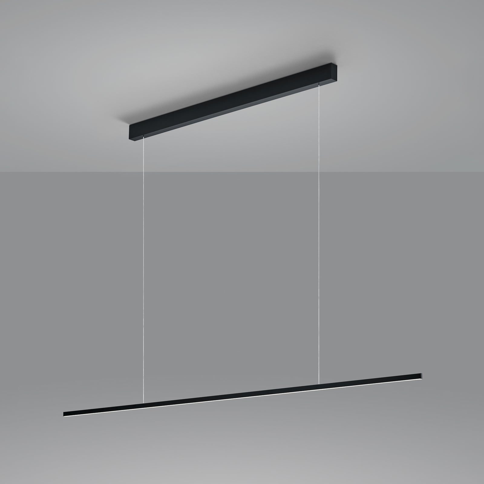 LED pendellampe Loopy svart akryldiffusor 150 cm dimbar forfra