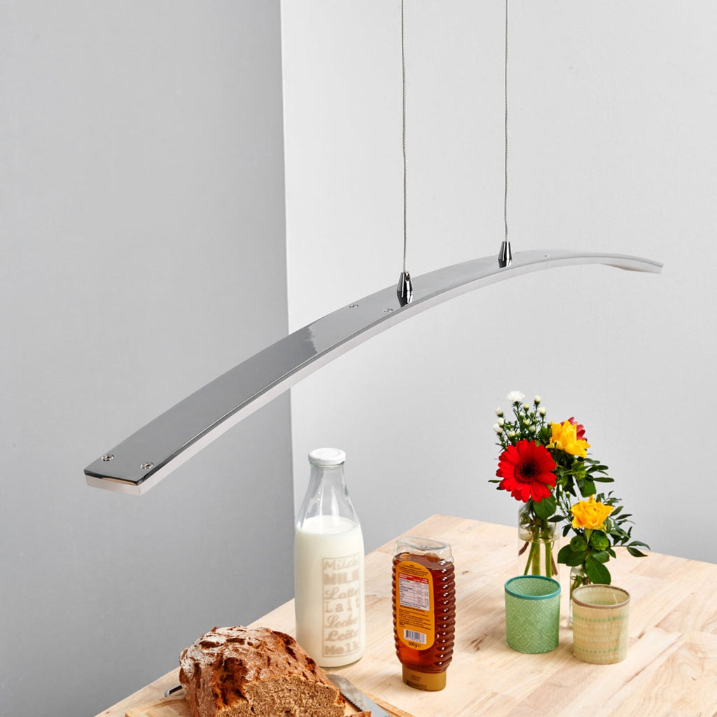 LED pendellampe Lorian aluminium akryl 99 cm krom bakside