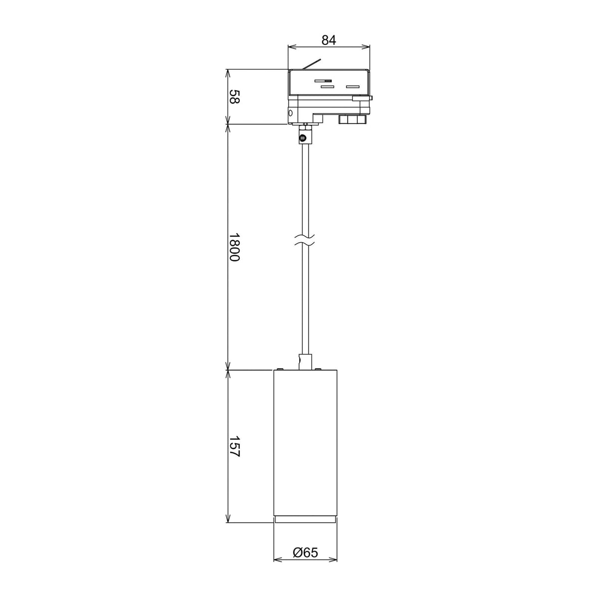 Detalj av LED pendellampe Lucea 3-fase dimbar svart 10W CRI90