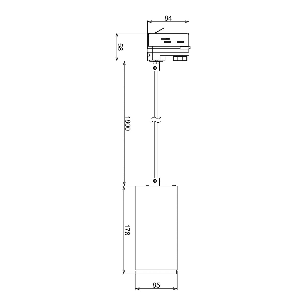 Detalj av LED pendellampe Lucea 3-fase hvit 20W dimbar CCT
