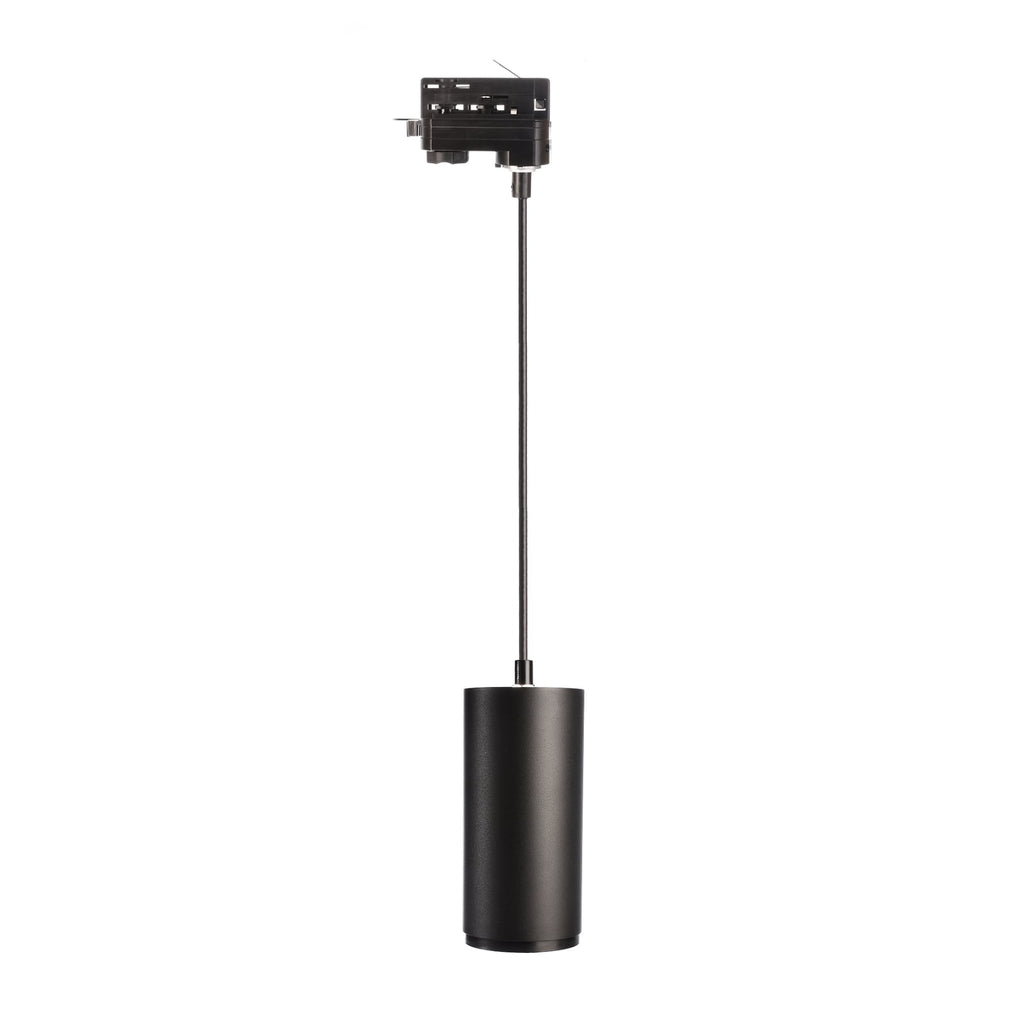 LED pendellampe Lucea 3-fase skinne dimbar svart forfra