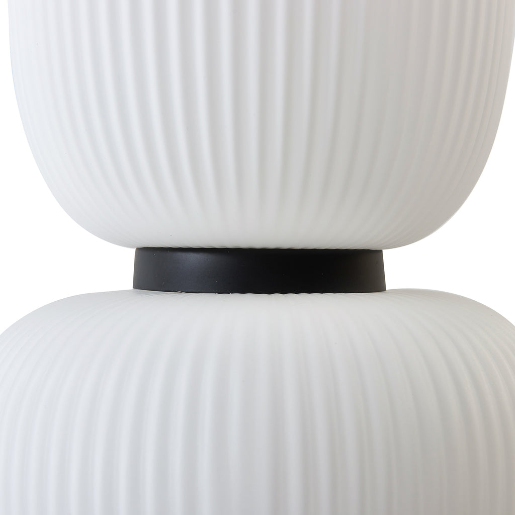 LED pendellampe Lucya 2-lys glass hvit Ø24 cm dimbar lys på