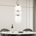 LED pendellampe Lucya 3-lys glass hvit dimbar Ø24 cm forfra