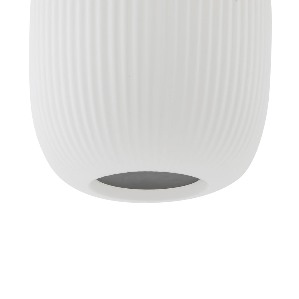 LED pendellampe Lucya 3-lys glass hvit dimbar Ø24 cm fra siden