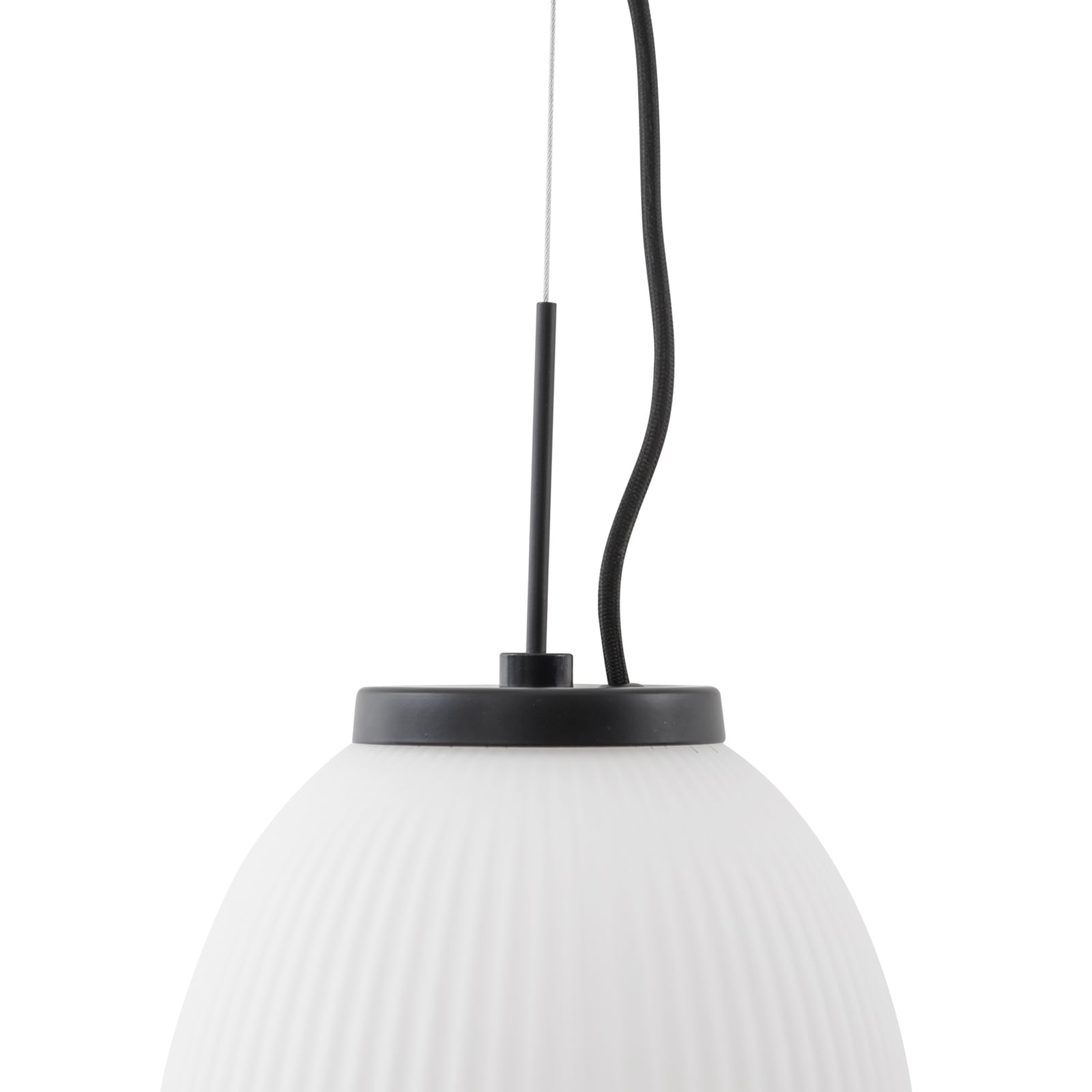 LED pendellampe Lucya 3-lys glass hvit dimbar Ø24 cm oppheng og ledning