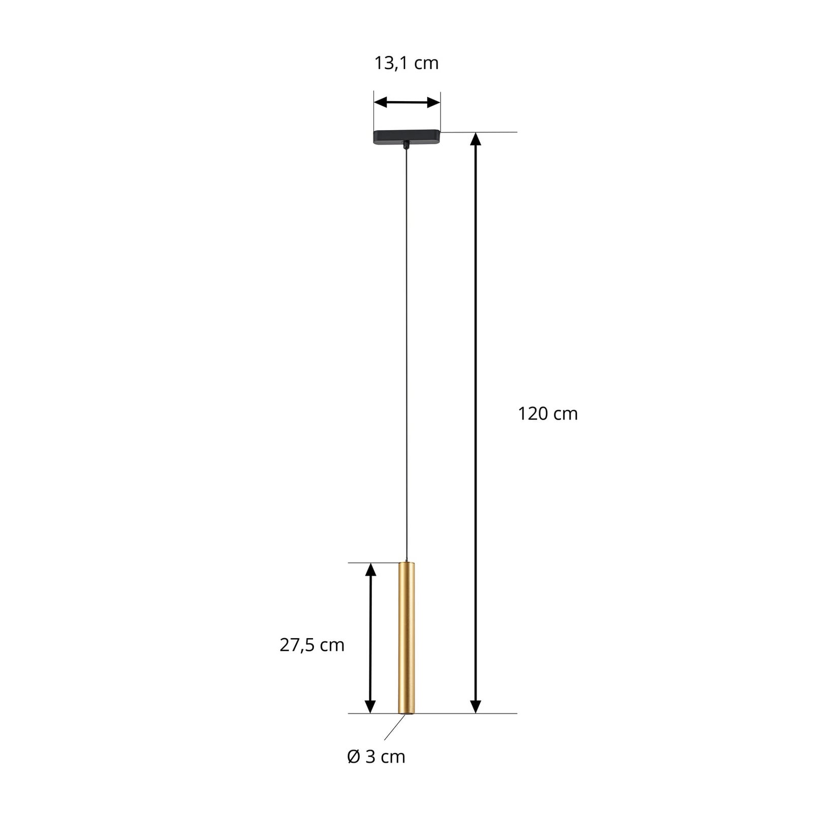 LED pendellampe Lumaro 48V CCT dimbar gull detalj