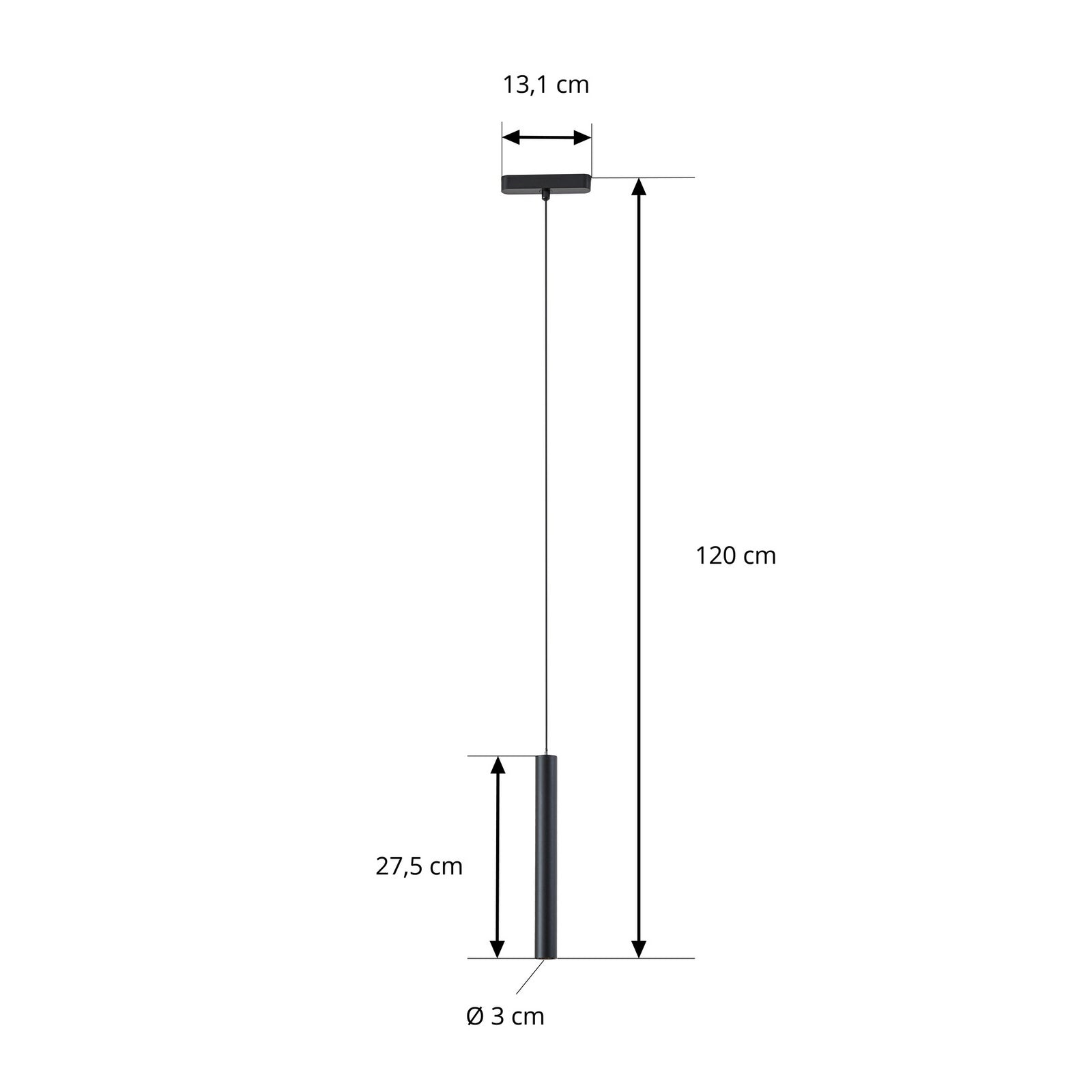 LED pendellampe Lumaro 48V CCT dimbar svart detalj