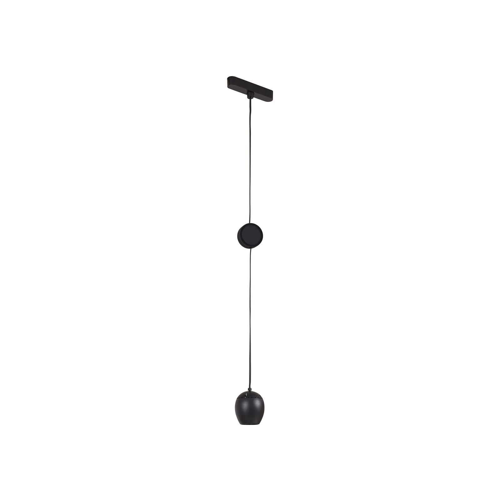 LED-pendellampe Lumaro 48V dimbar CCT svart montert i rom
