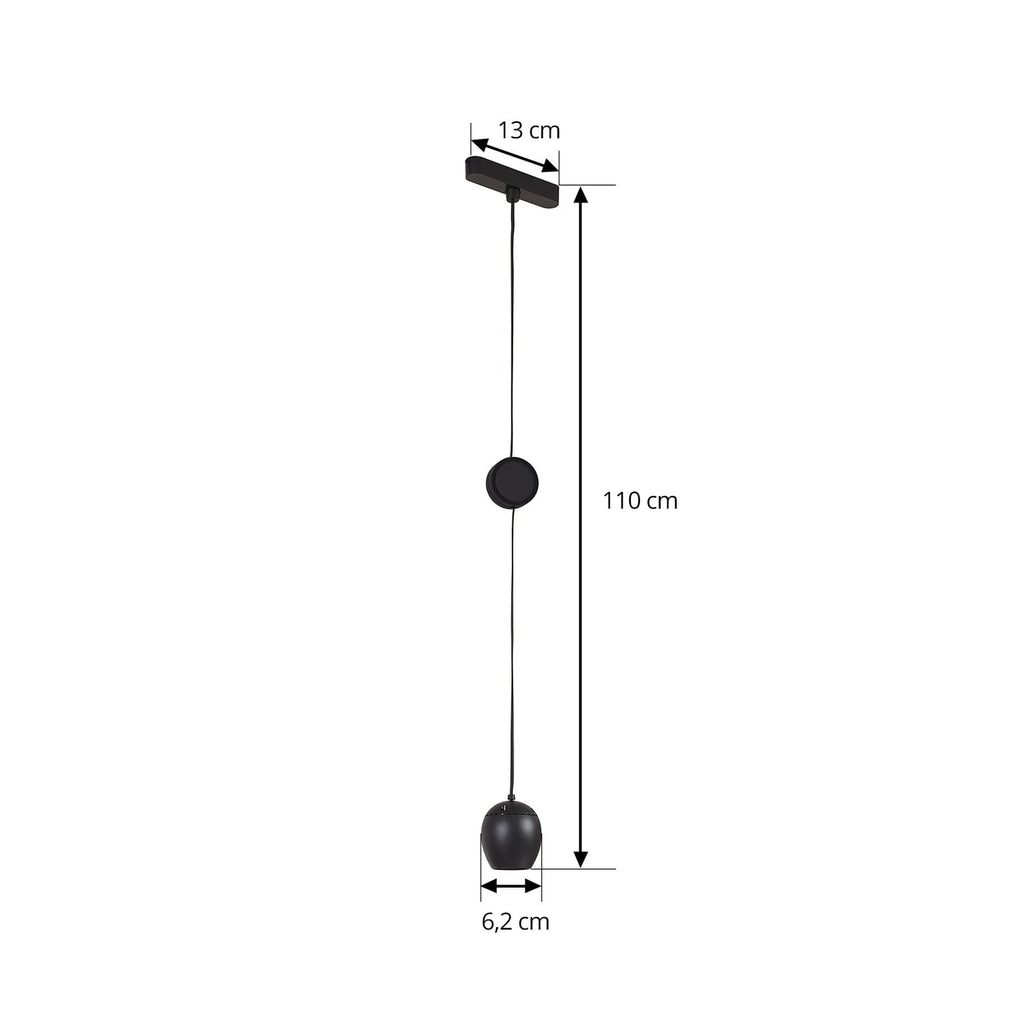 LED-pendellampe Lumaro 48V dimbar CCT svart nærbilde