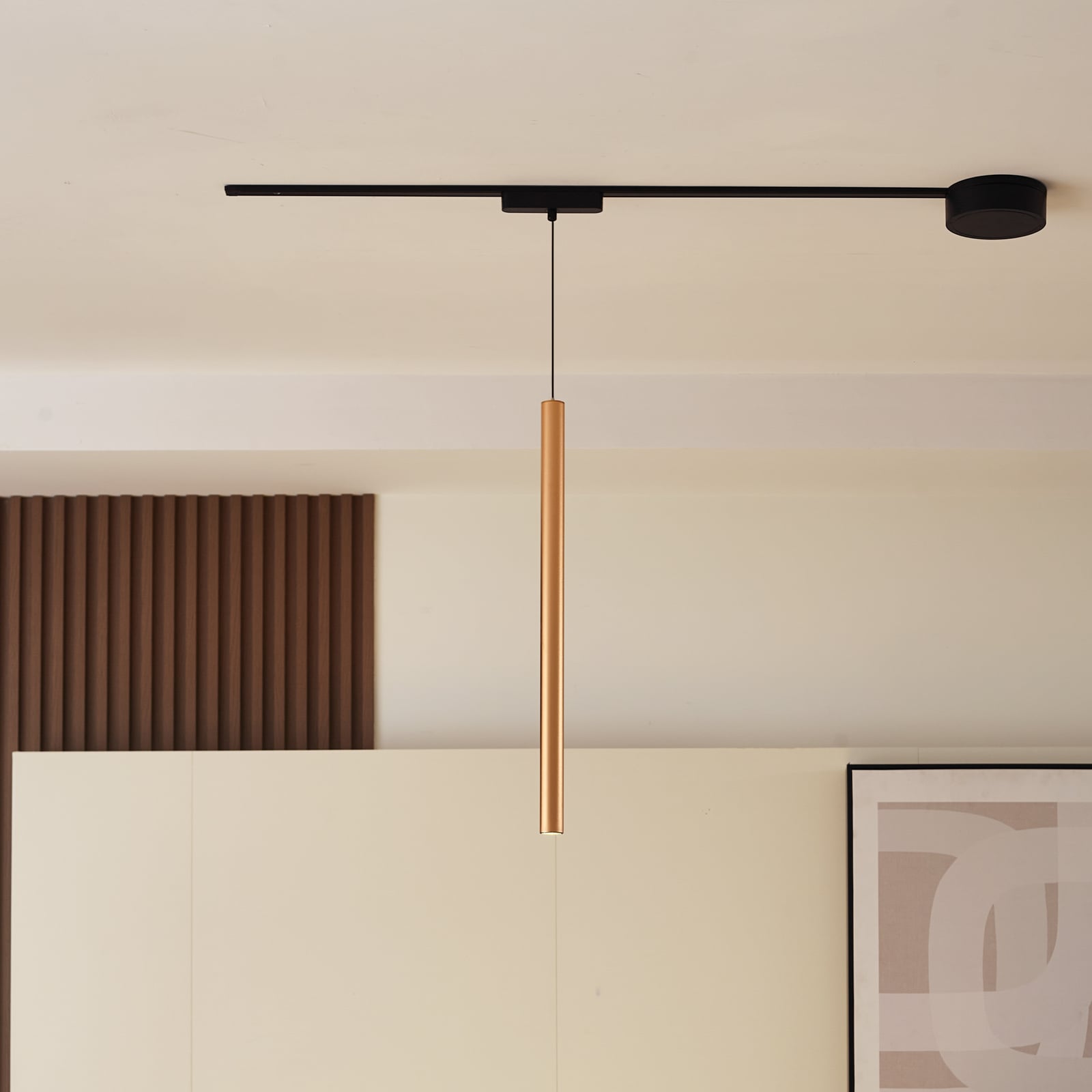 LED-pendellampe Lumaro 48V gull 55 cm dimbar CCT bakside