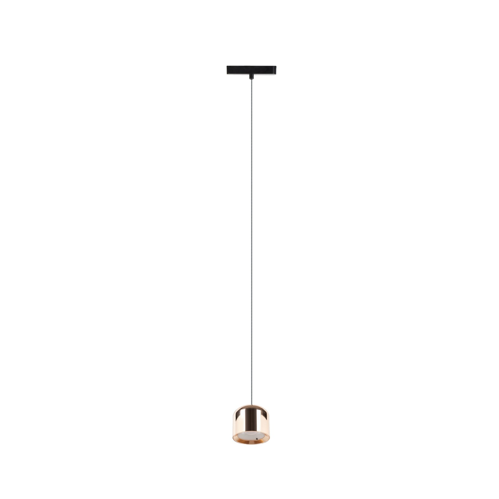 LED pendellampe Lumaro gull montert i rom
