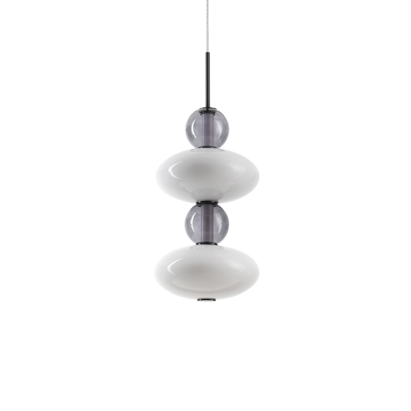 LED pendellampe Lumiere-2 opalglass/røykgrå forfra