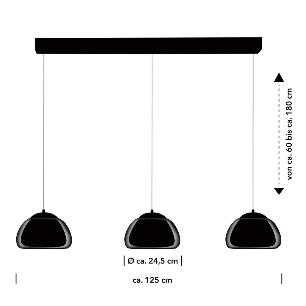 LED pendellampe Luxxo 3-lys dimbar med fjernkontroll detalj