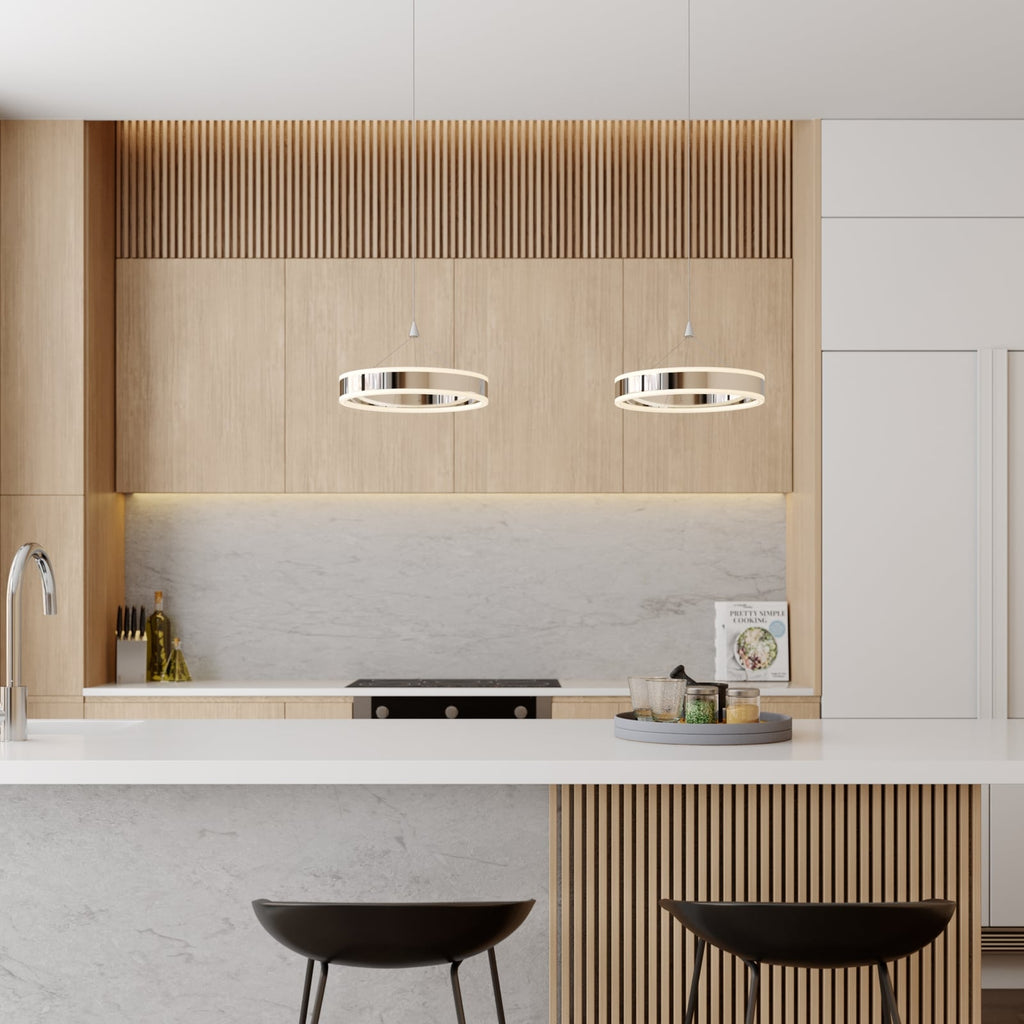 LED pendellampe Lyani 2-lys krom dimbar bakside