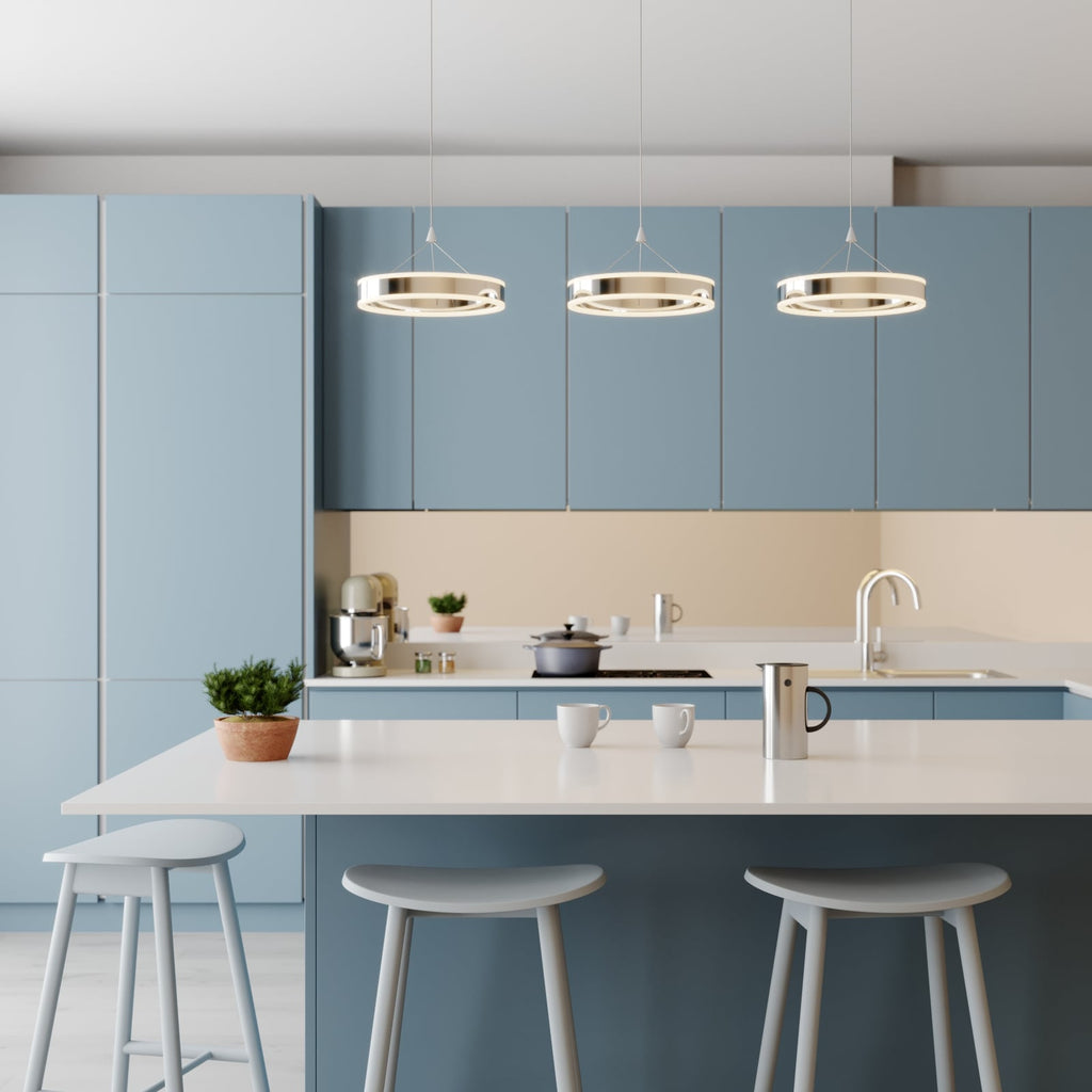 LED pendellampe Lyani 3-lys krom dimbar 115 cm bakside