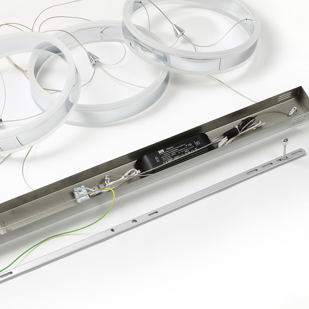 LED pendellampe Lyani 3-lys krom dimbar 115 cm dimmerkontroll