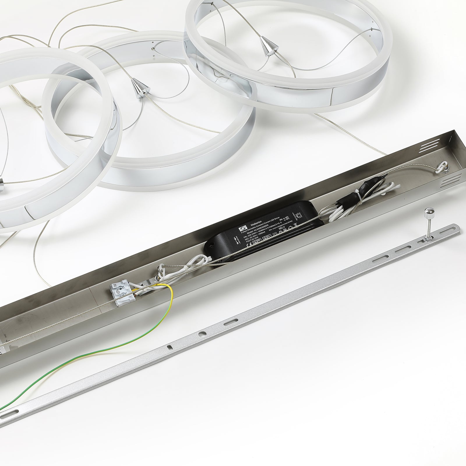 LED pendellampe Lyani 3-lys krom dimbar 115 cm dimmerkontroll