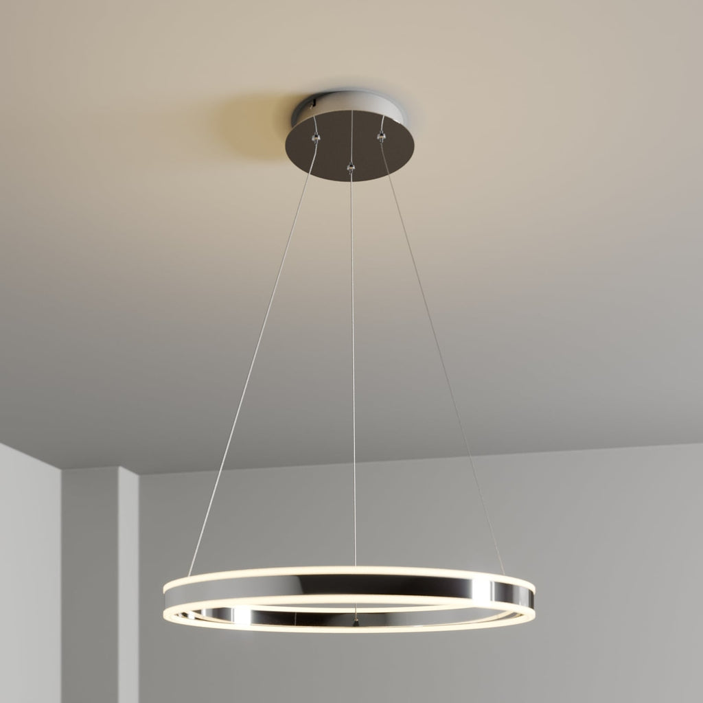 LED pendellampe Lyani dimbar krom forfra