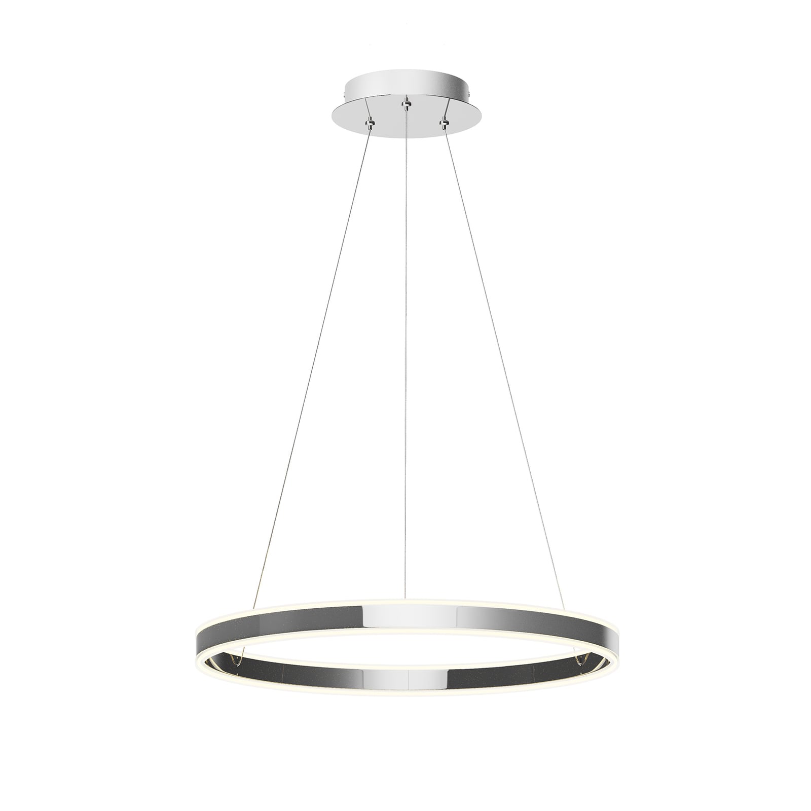 LED pendellampe Lyani dimbar krom lysdetalj