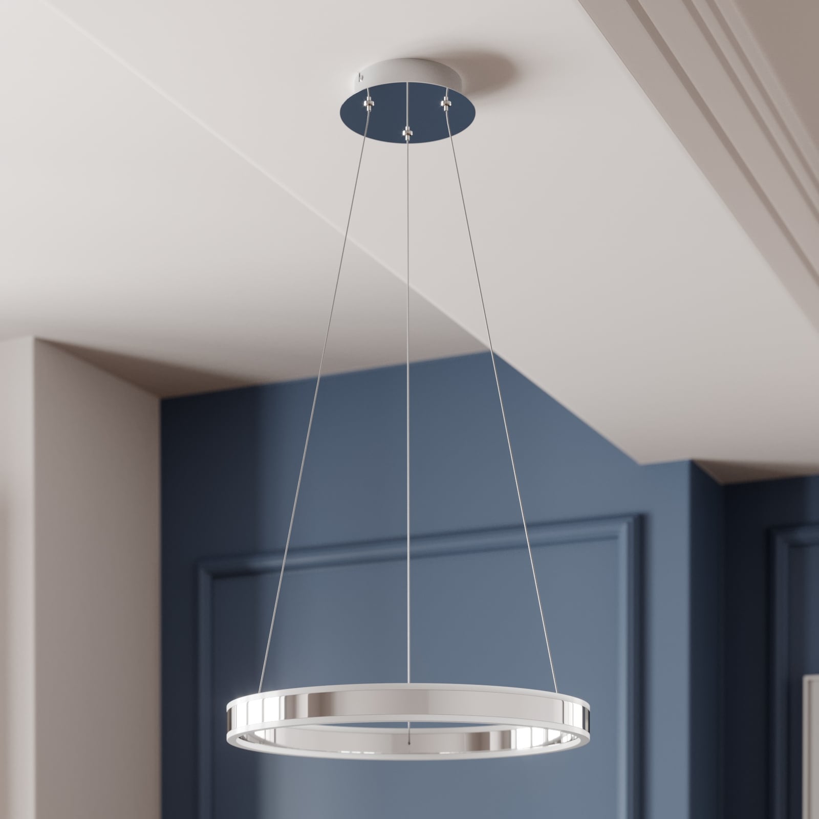 LED pendellampe Lyani dimbar krom detalj av lysarmatur