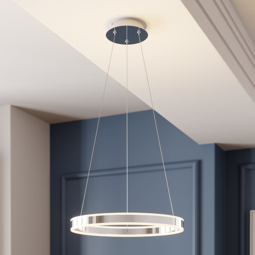 LED pendellampe Lyani dimbar krom forfra