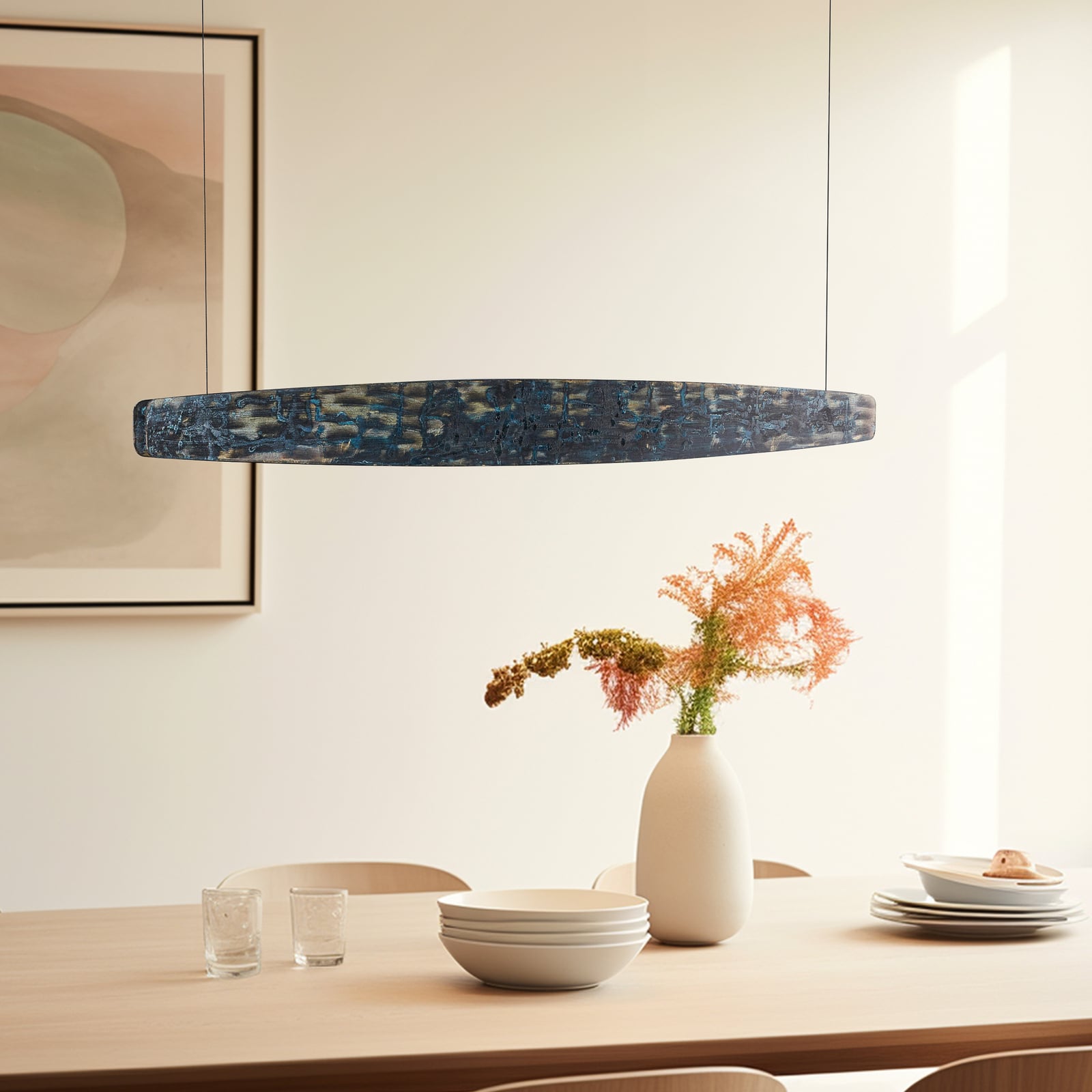 LED pendellampe Lysia oksidert/svart forfra