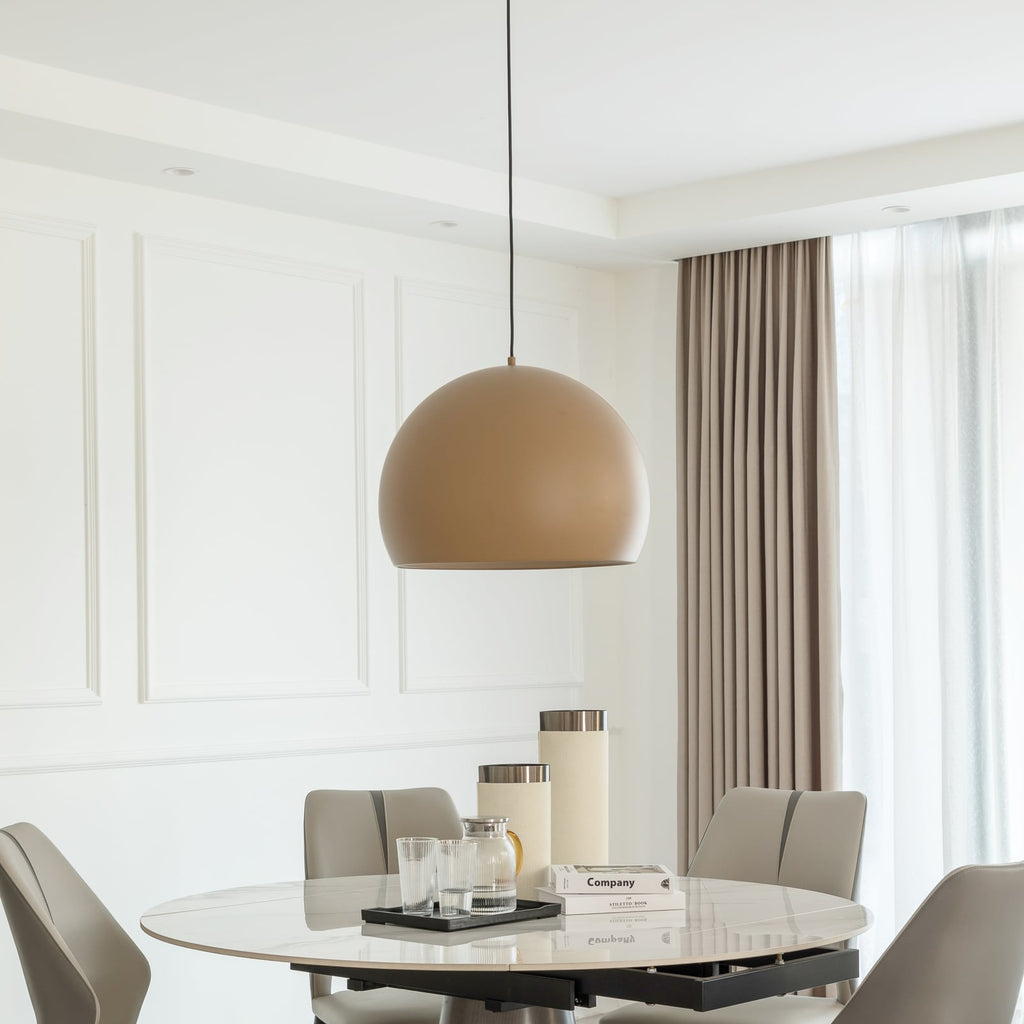 LED pendellampe Lythara aluminium brun Ø50 cm bakside