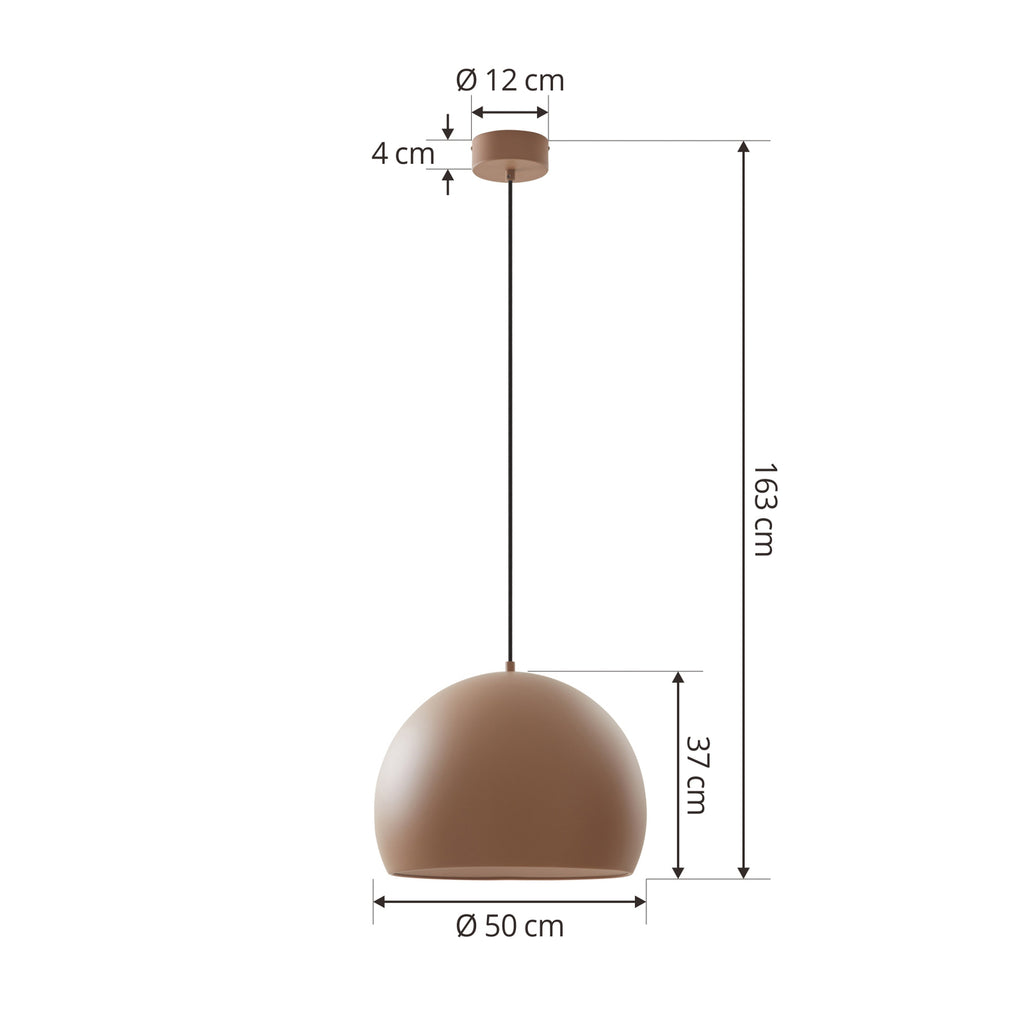 LED pendellampe Lythara aluminium brun Ø50 cm montert