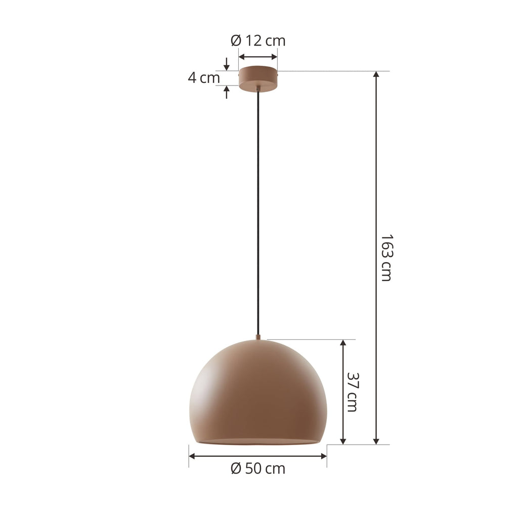 LED pendellampe Lythara aluminium brun Ø50 cm montert