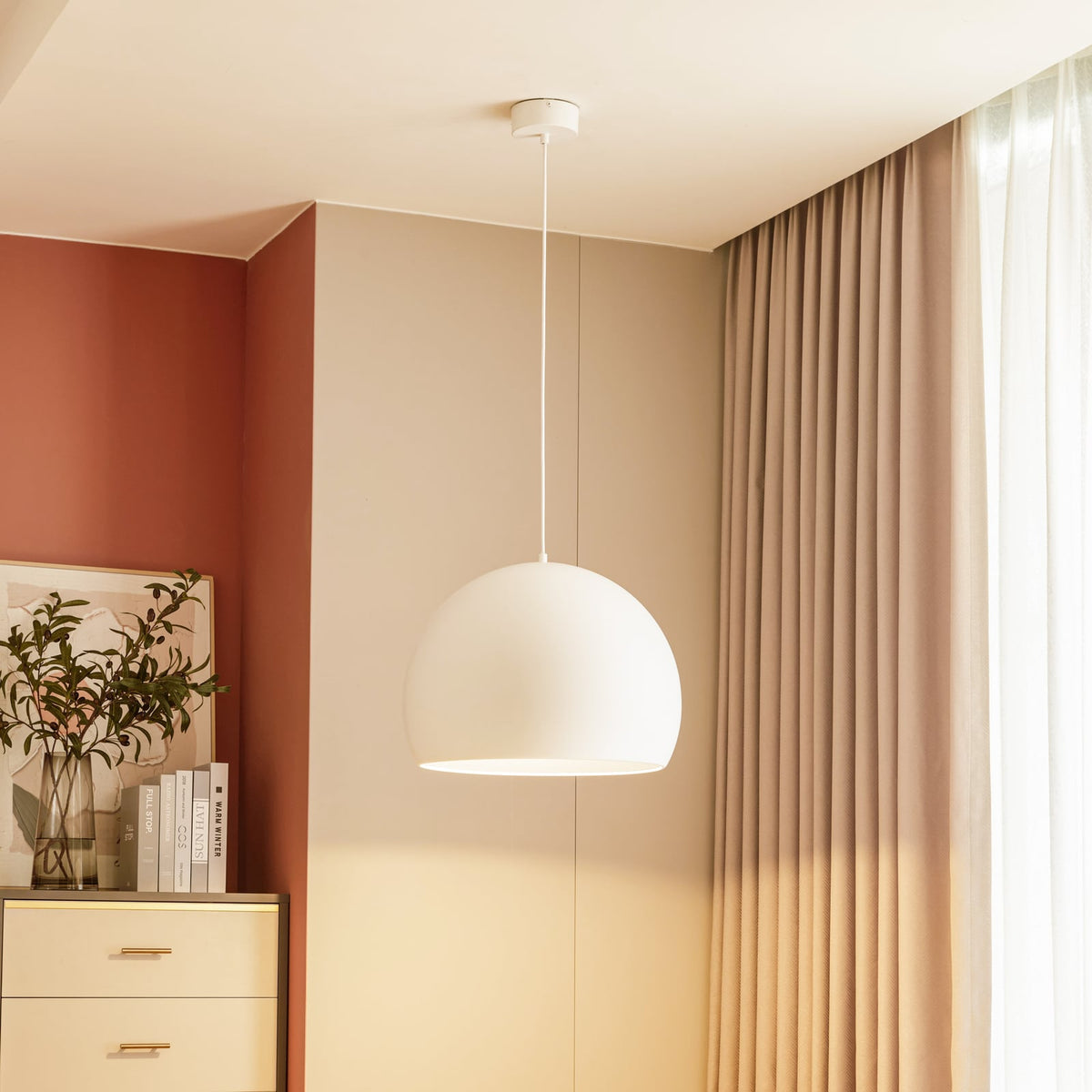 LED pendellampe Lythara hvit aluminium forfra