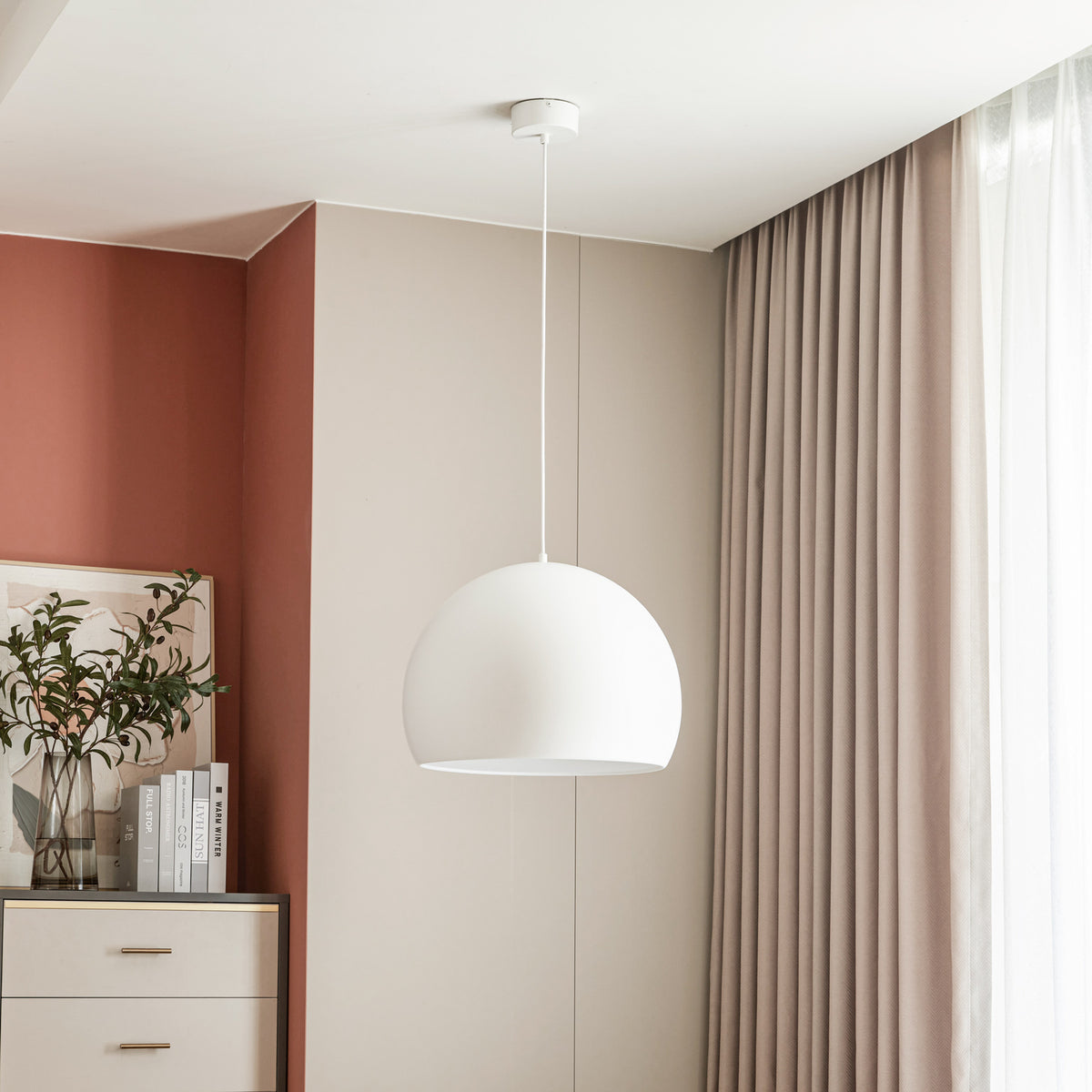 LED pendellampe Lythara hvit aluminium bakside
