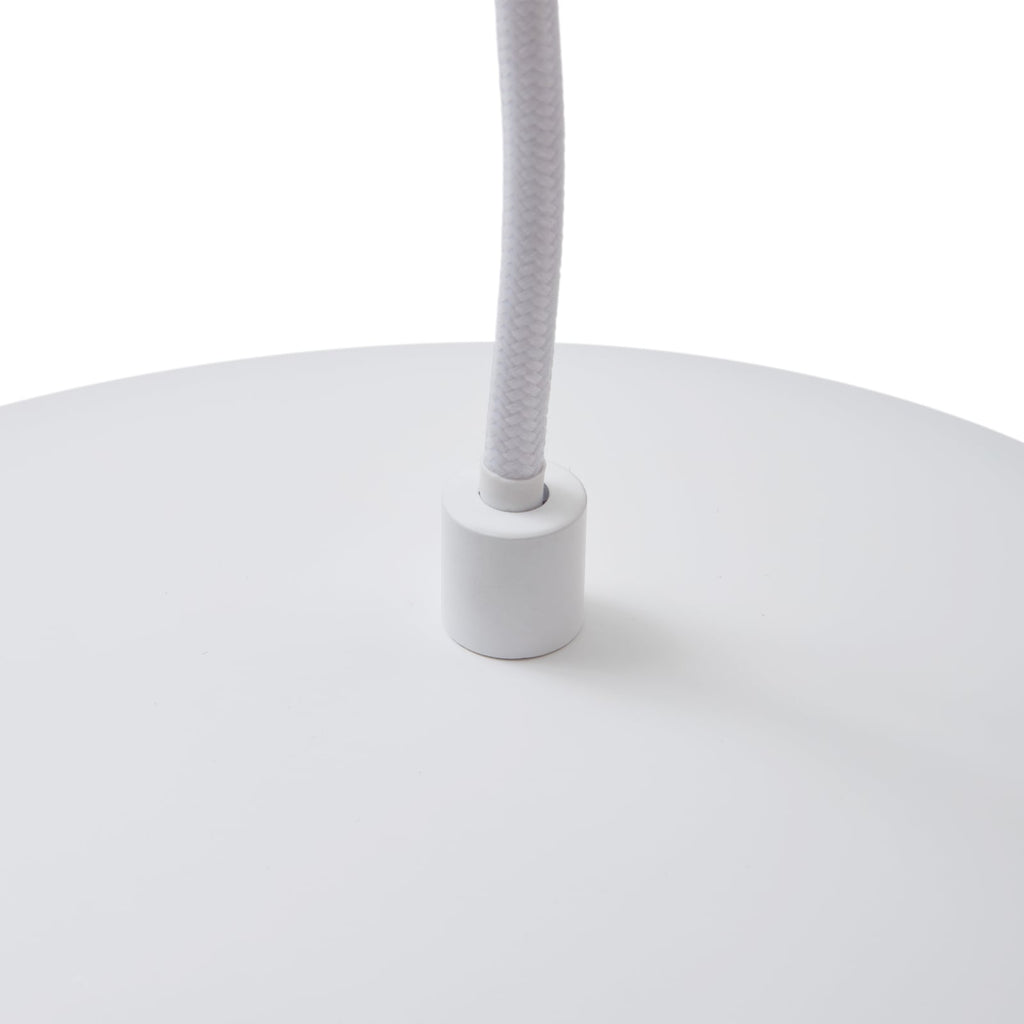 LED pendellampe Lythara hvit aluminium sett fra siden