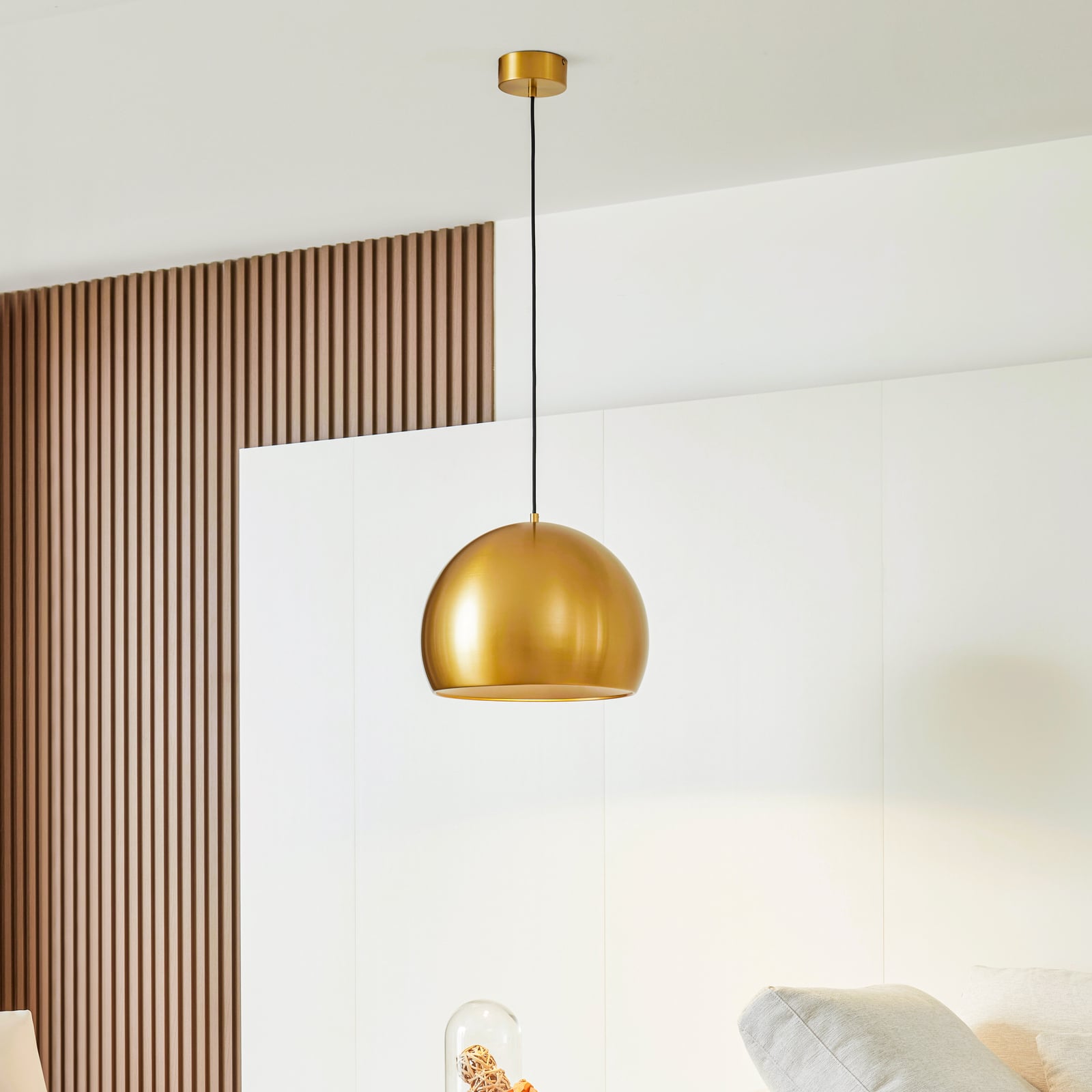 LED pendellampe Lythara messing aluminium Ø40 cm forfra