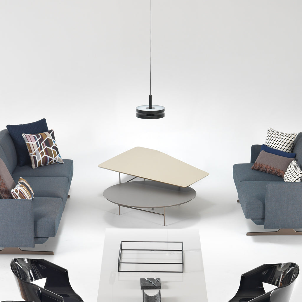 LED pendellampe Machine S3 opp/ned svart Ø33 cm lysdiffuser
