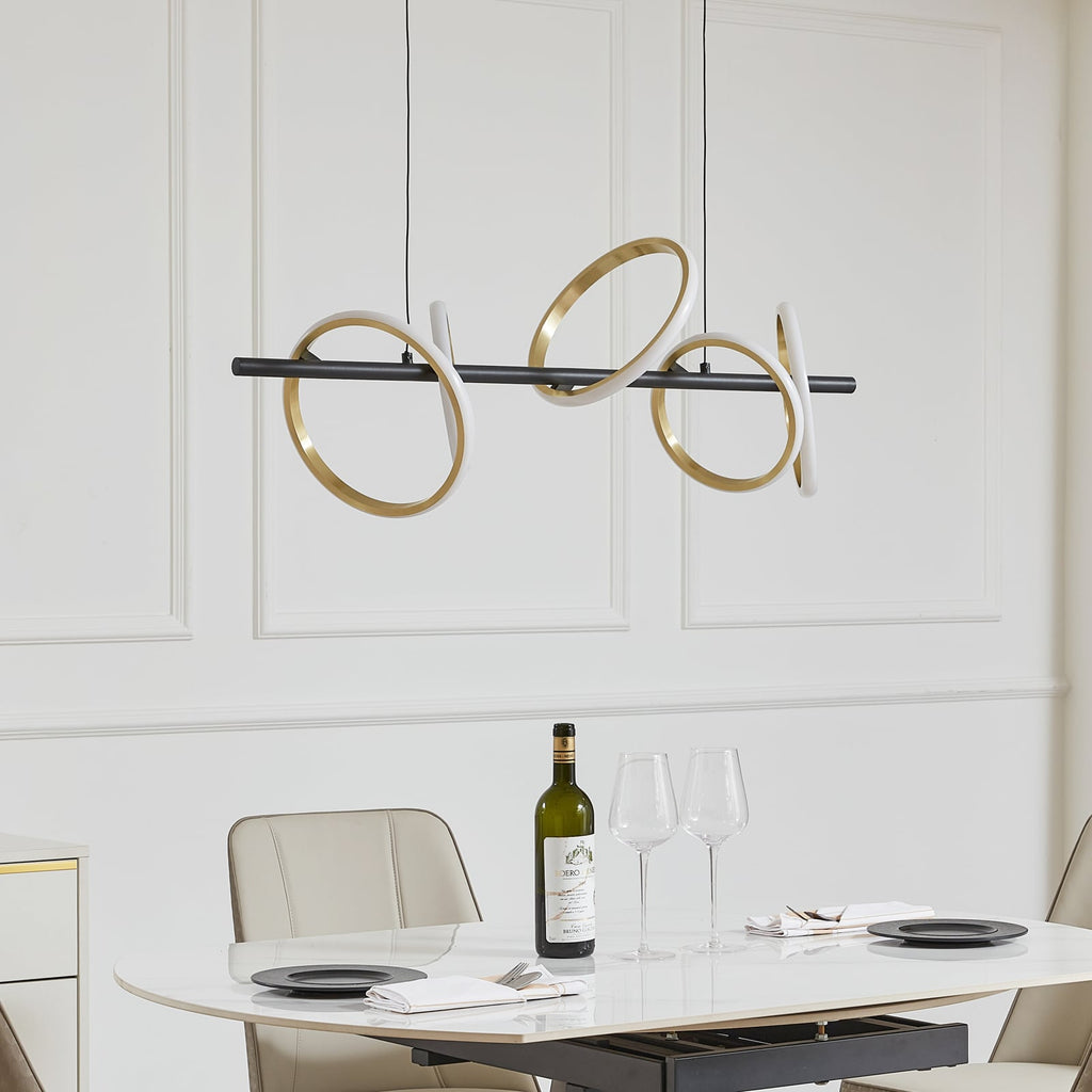LED pendellampe Madu svart/gull metall bakside