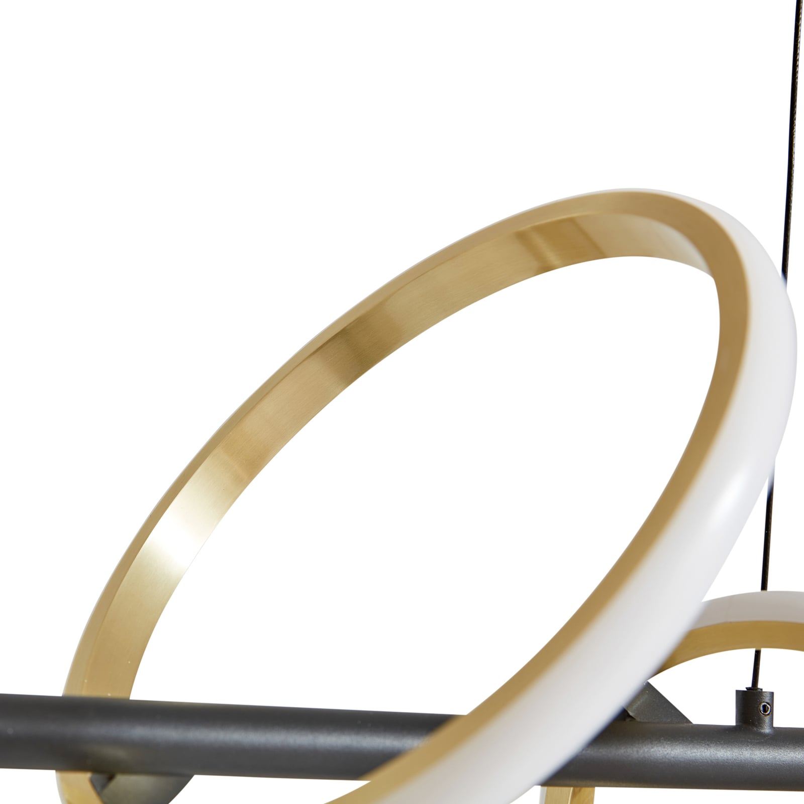 LED pendellampe Madu svart/gull metall sideprofil