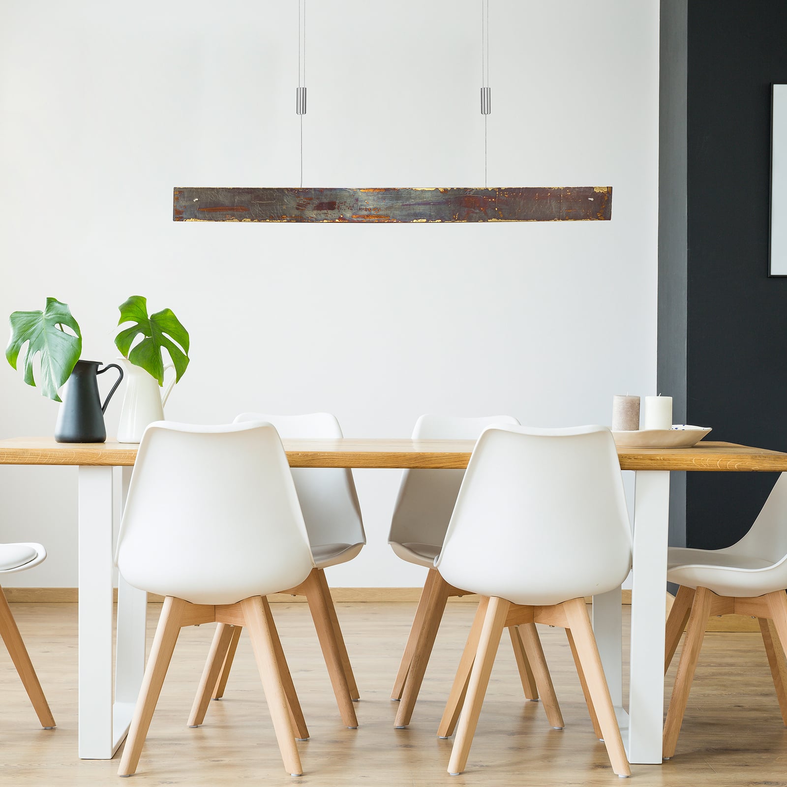 LED pendellampe Malu dimbar gull oksidert 100 cm detalj av finish