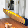 LED pendellampe Malu dimbar høydejusterbar gull 100 cm forfra