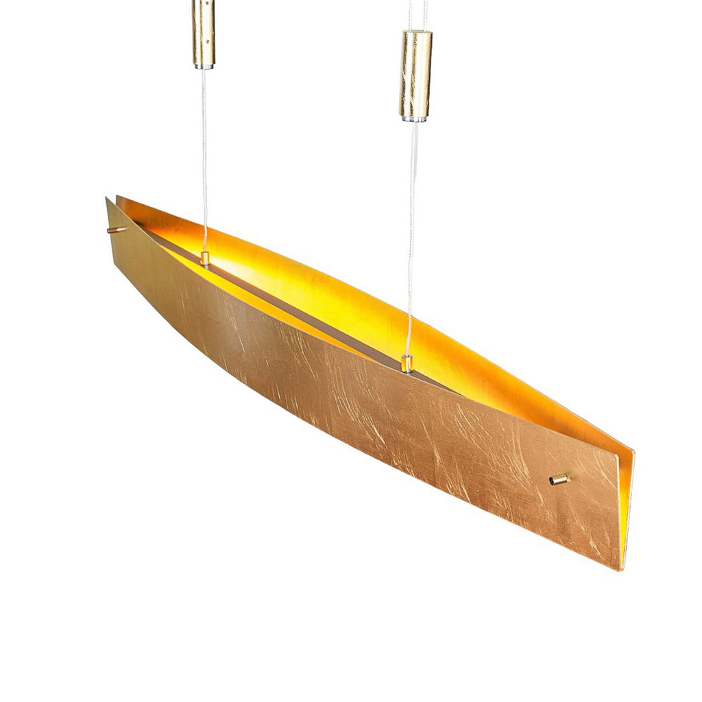 LED pendellampe Malu dimbar høydejusterbar gull 100 cm detalj av armatur