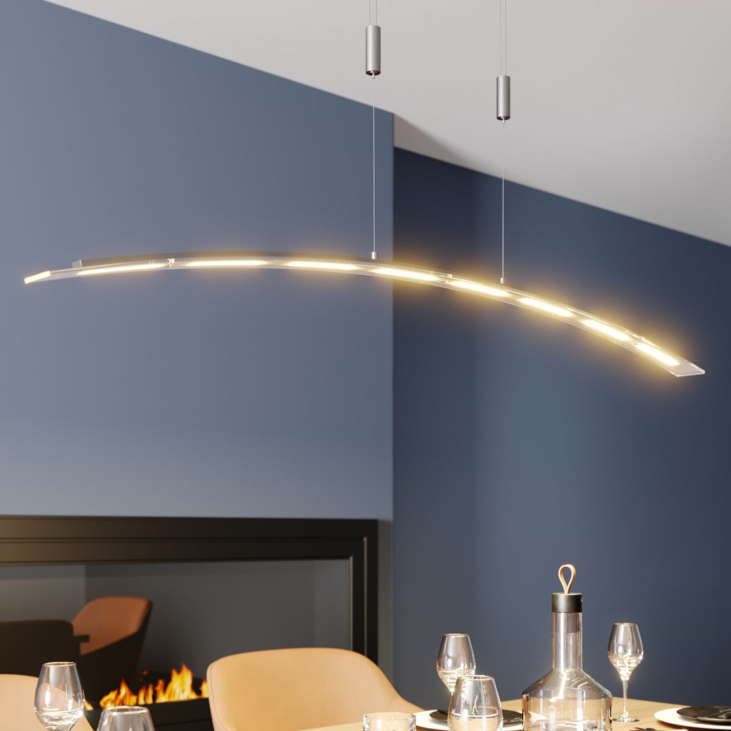 LED pendellampe Manon matt nikkel forfra