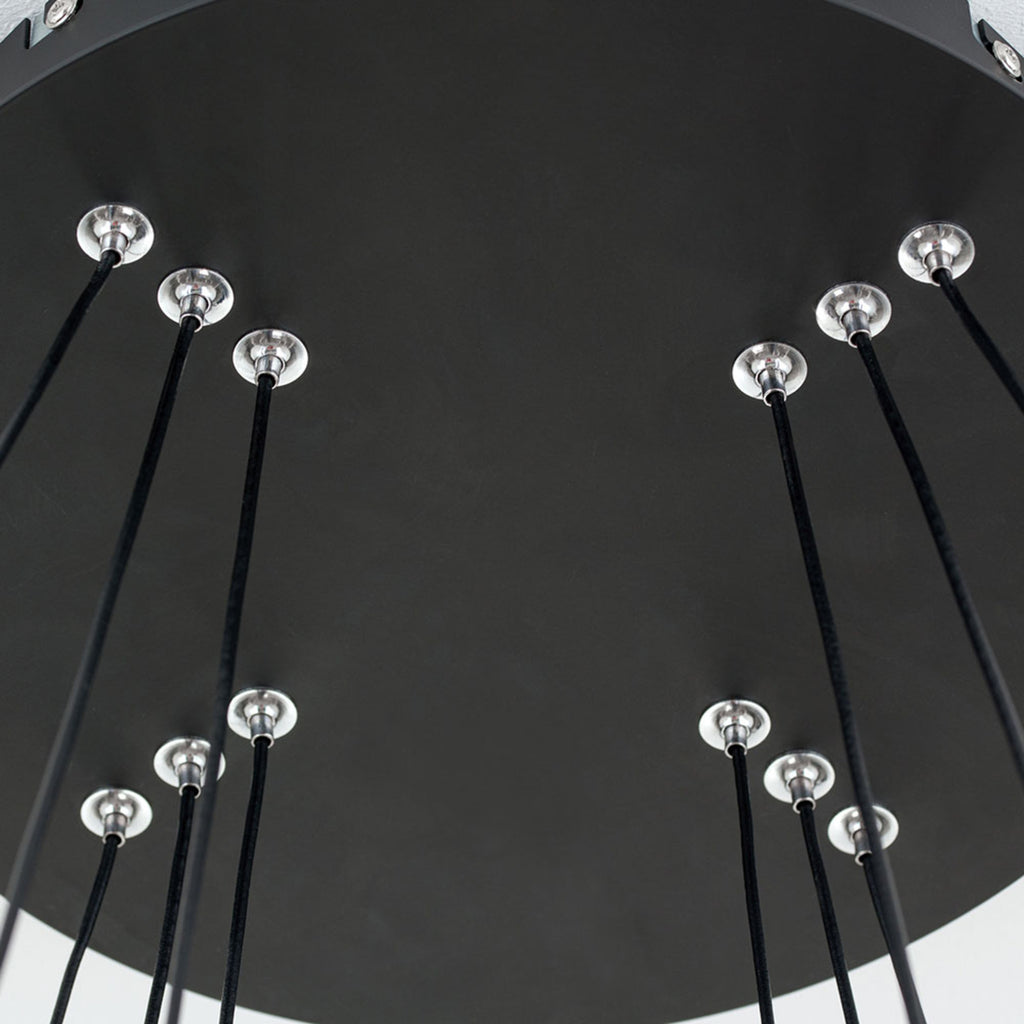 LED pendellampe Mansion dimbar svart/hvit akryl Ø80 cm med justerbare høyder