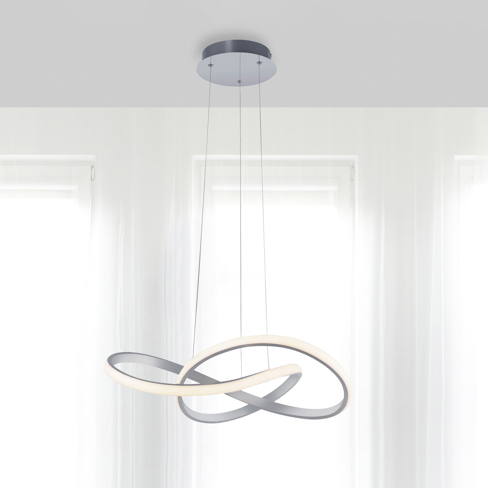LED pendellampe Maria aluminium Ø57 cm forfra