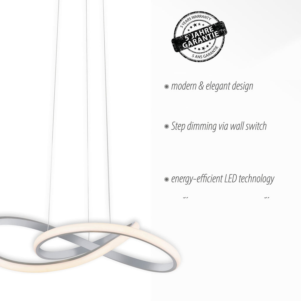 LED pendellampe Maria aluminium Ø57 cm nærbilde