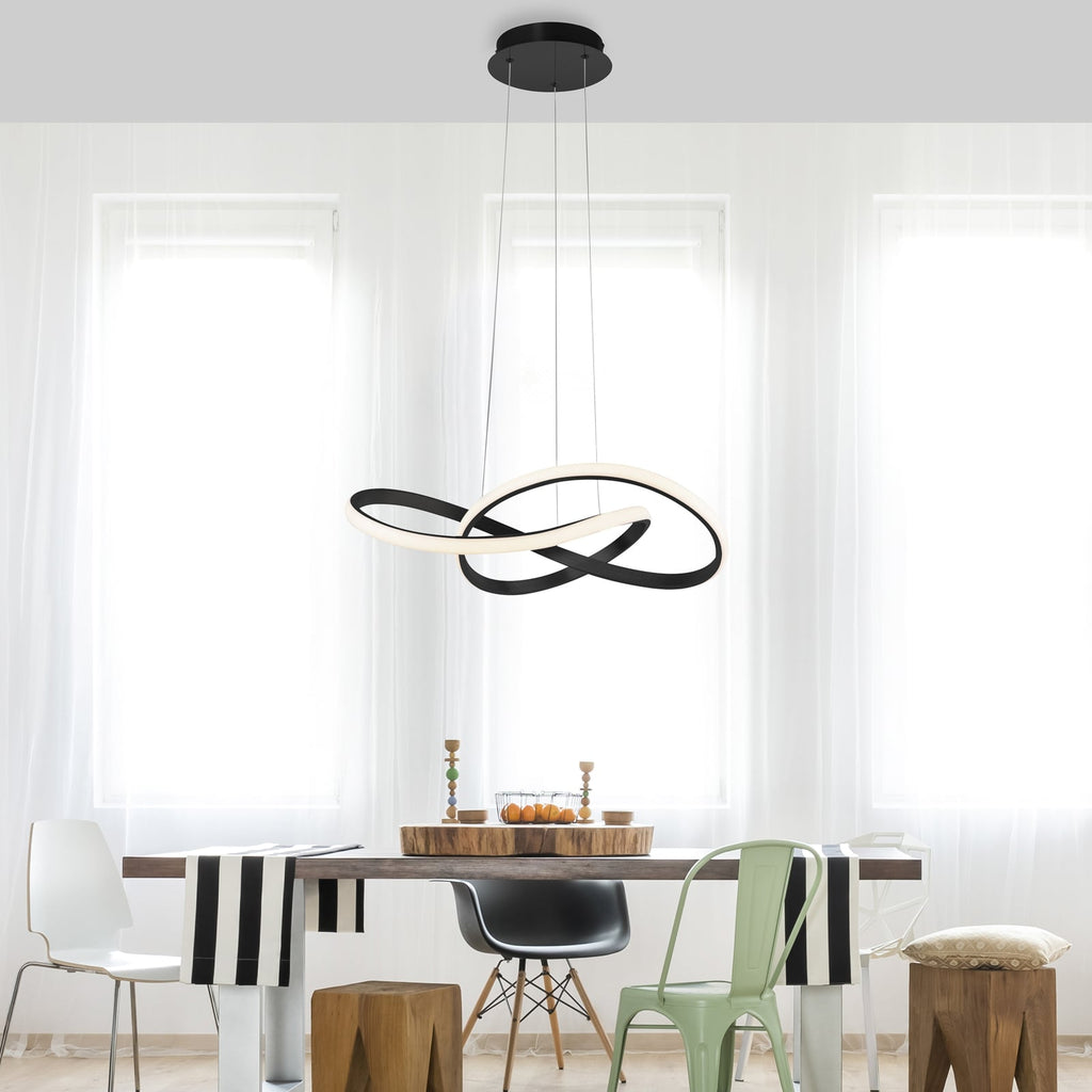 LED pendellampe Maria dimbar svart aluminium Ø57 cm 25W bakside