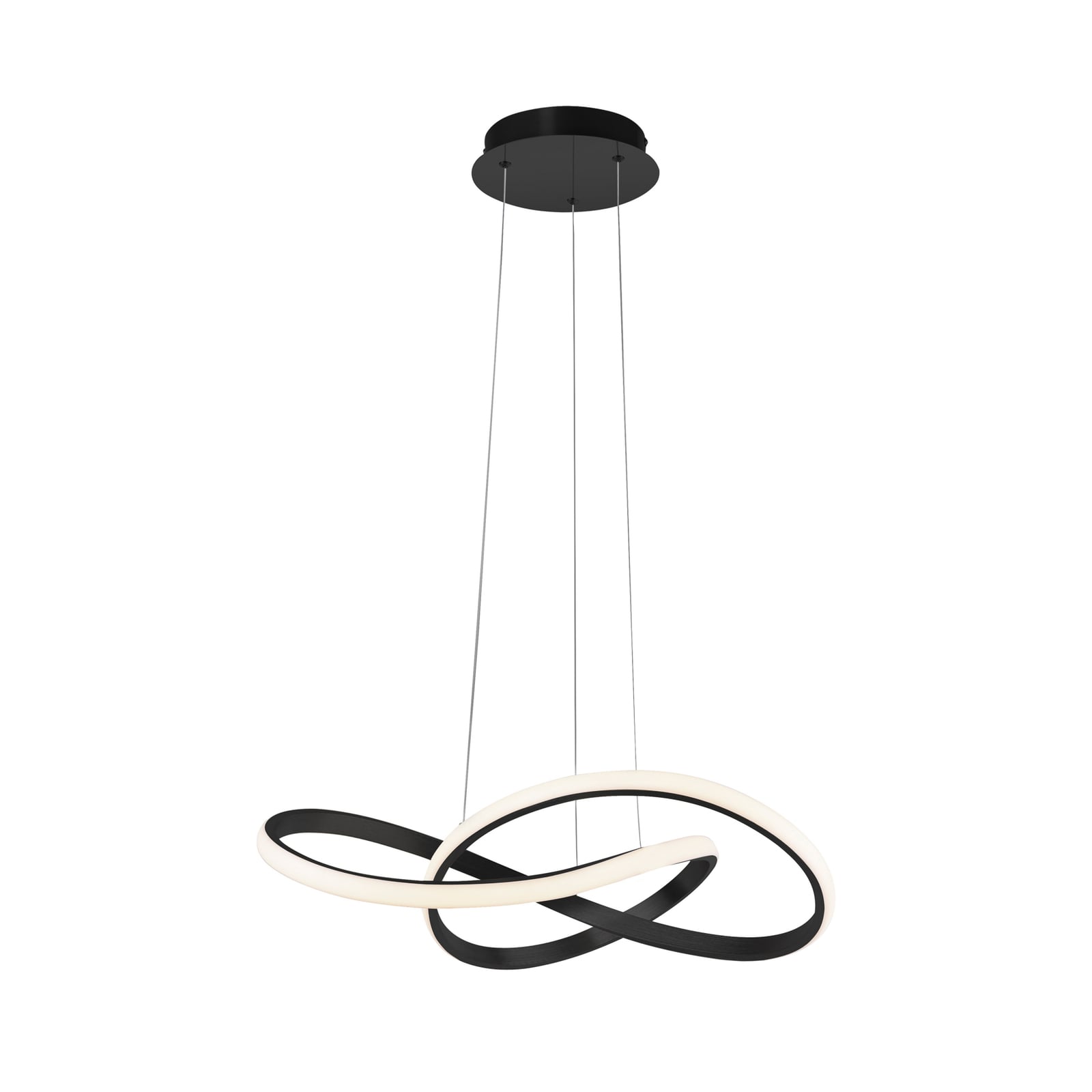 LED pendellampe Maria dimbar svart aluminium Ø57 cm 25W detalj av materiale