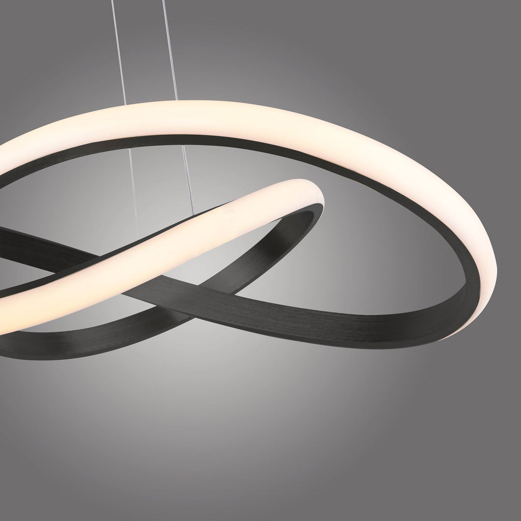 LED pendellampe Maria dimbar svart aluminium Ø57 cm 25W nærbilde av dimmer