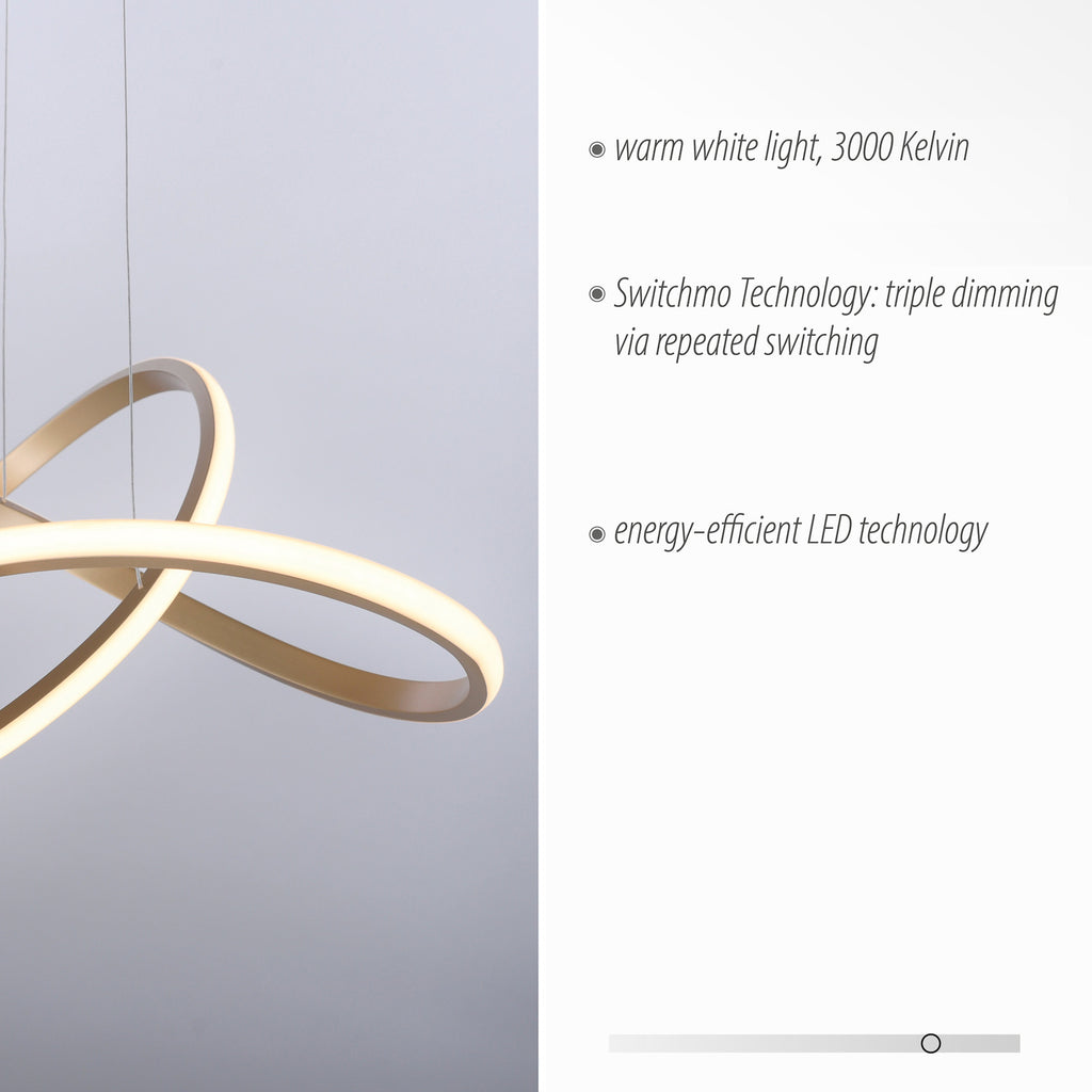 LED pendellampe Maria messing Ø57 cm dimbar oppheng