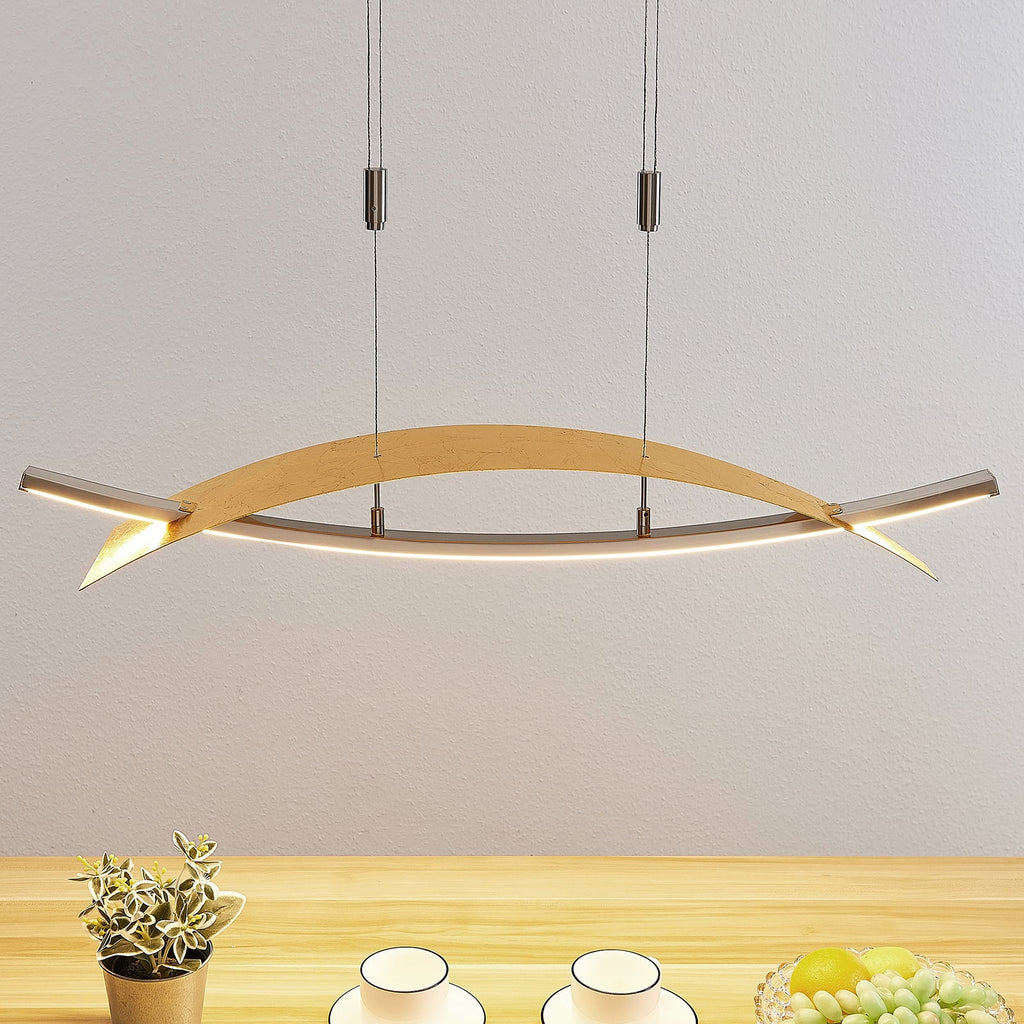 LED pendellampe Marija dimbar 91 cm gullfarget forfra