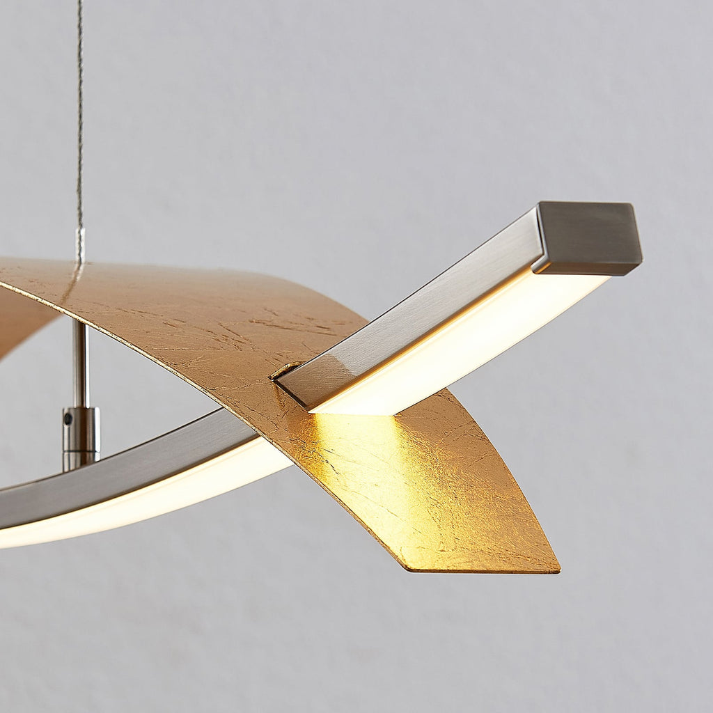 LED pendellampe Marija dimbar 91 cm gullfarget oppheng