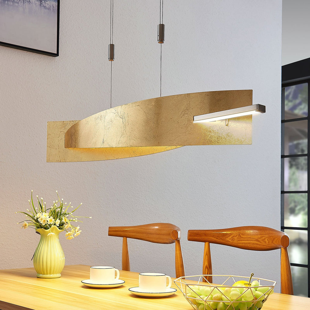 LED pendellampe Marija dimbar gull/sølv 101 cm forfra